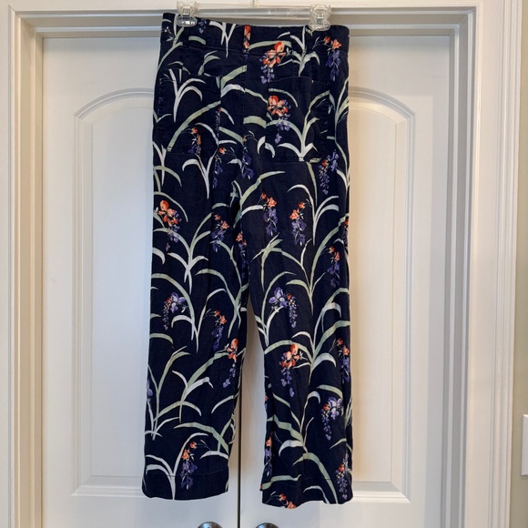🌸 Anthropologie Maeve Colette Wide-Leg Pants | Navy Floral | Sz 29 - Picture 1 of 4